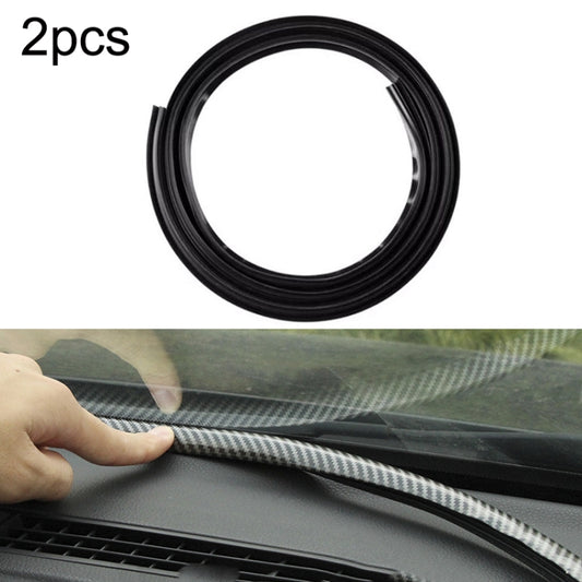 2pcs N856 No Fiber Pattern Car Elastomer Seal Rubber Strip Instrument Panel Leakproof Dustproof Soundproof Universal - In Car by buy2fix | Online Shopping UK | buy2fix
