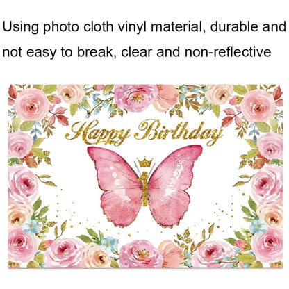 1.5m x 1m Butterfly Pattern Photography Backdrop Birthday Party Decoration Background Cloth(MDT08842) - Camera Accessories by buy2fix | Online Shopping UK | buy2fix