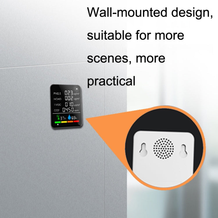 ZN-2COWT 6 In 1 PM2.5 Infrared Sensor CO2 Formaldehyde TVOC Temperature Humidity Detector(White) - Consumer Electronics by buy2fix | Online Shopping UK | buy2fix