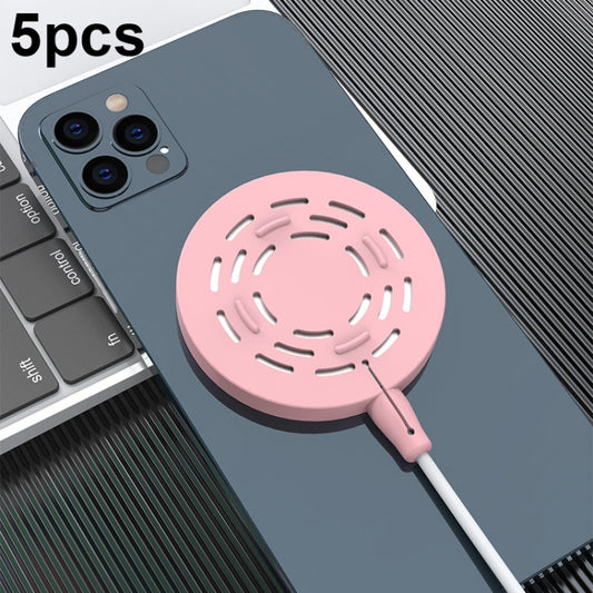 5pcs CP06 Magsafe Wireless Charger Silicone Protective Case(Pink) - iPhone 14 Pro Max Cases by buy2fix | Online Shopping UK | buy2fix