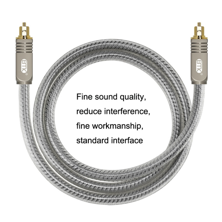 EMK YL/B Audio Digital Optical Fiber Cable Square To Square Audio Connection Cable, Length: 5m(Transparent Gray) -  by EMK | Online Shopping UK | buy2fix