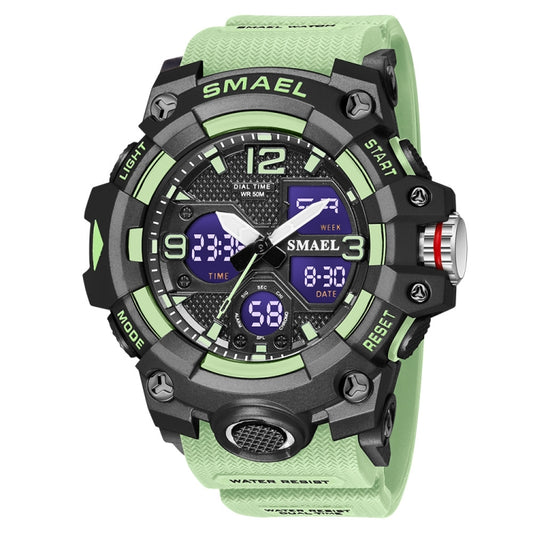 SMAEL 8008 Outdoor Sports Multifunctional Waterproof Luminous Men Watch(Grass Green) - LED Digital Watches by SMAEL | Online Shopping UK | buy2fix
