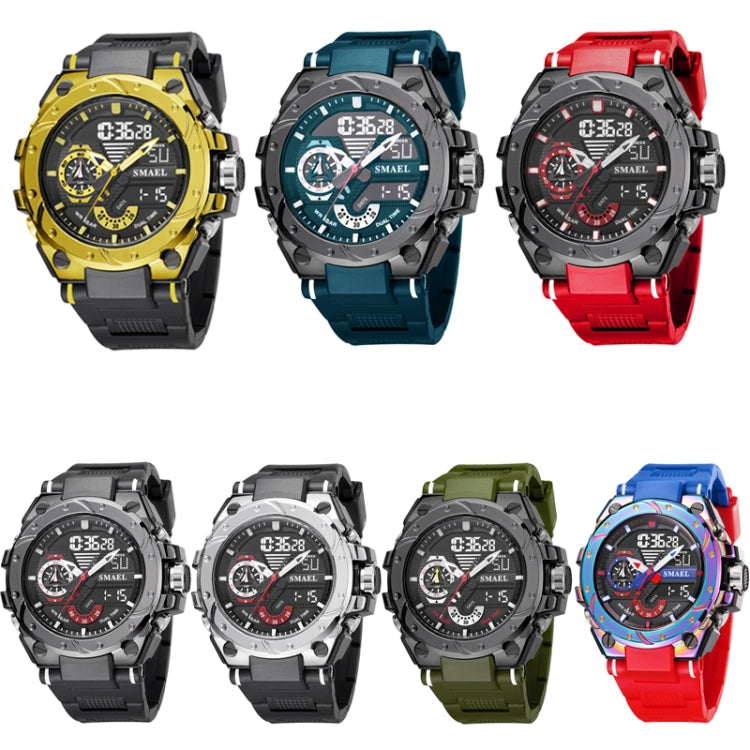 SMAEL 8060 Waterproof Sports Alloy Men Watch Luminous Display HD Mirror Watch(Red) - LED Digital Watches by SMAEL | Online Shopping UK | buy2fix