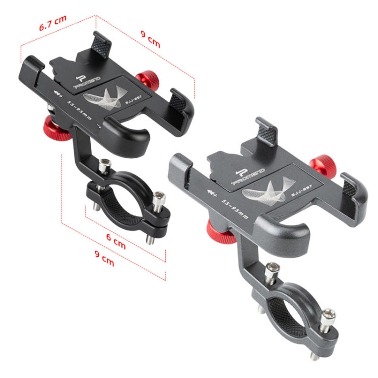PROMEND SJJ-297 Aluminum Alloy Rotation Adjustable Bicycle Mobile Phone Bracket(Black) -  by buy2fix | Online Shopping UK | buy2fix
