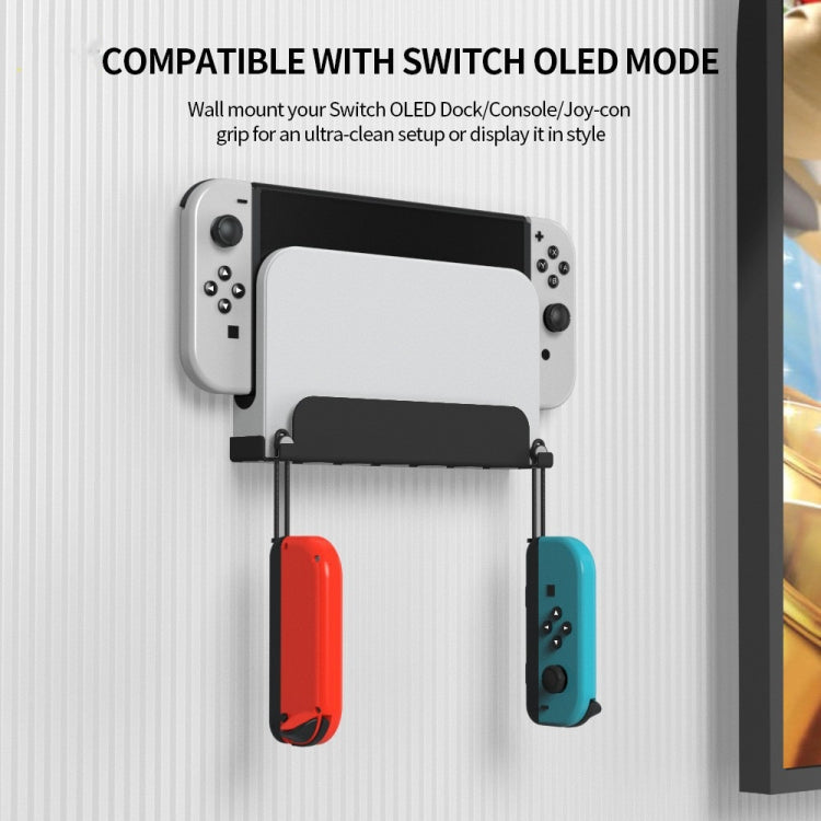For Switch OLED Game Console JYS Wall Hanging Holder Bracket(Black) - Holder by JYS | Online Shopping UK | buy2fix