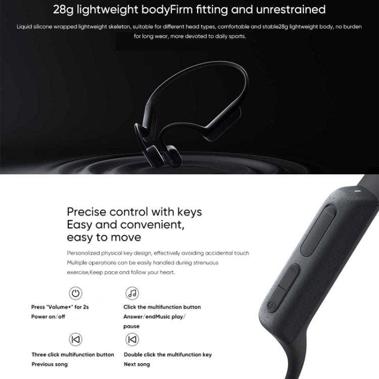 Original Xiaomi Bone Conduction Earphones V5.2 Bluetooth IP66 Waterproof Earphones(Gray) - Sport Earphone by Xiaomi | Online Shopping UK | buy2fix