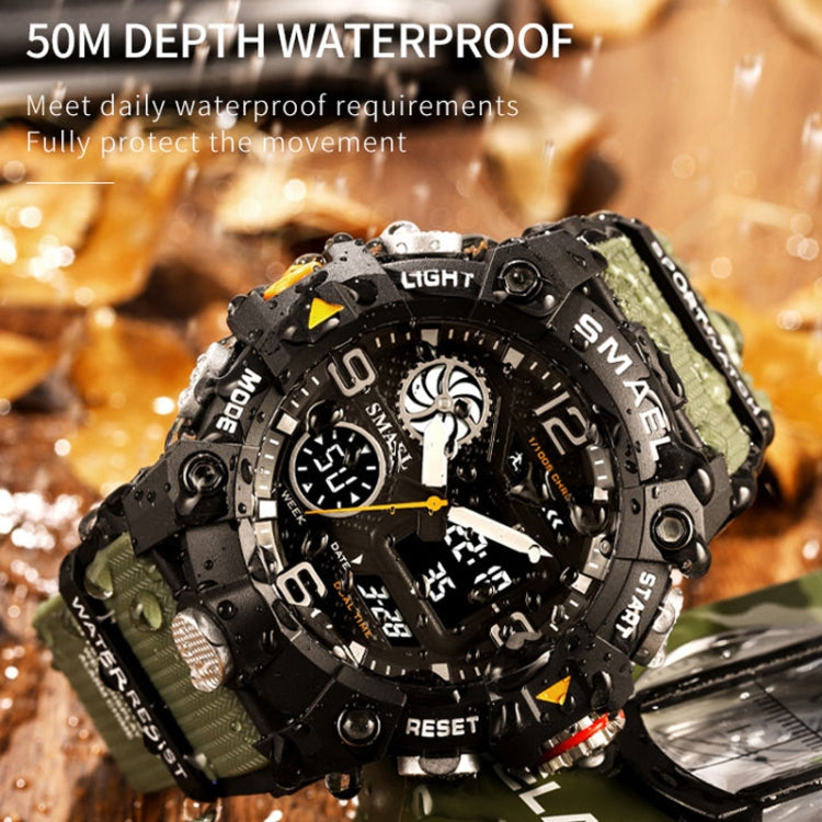 SMAEL 8055 Large Dial Sports Outdoor Waterproof Luminous Multifunctional Electronic Watch(Deep Yellow) - Sport Watches by SMAEL | Online Shopping UK | buy2fix