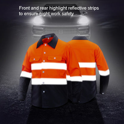 Pure Cotton Long-sleeved Reflective Clothes Overalls Work Clothes, Size: XXXXL(Orange Top) - Workplace Safety Supplies by buy2fix | Online Shopping UK | buy2fix