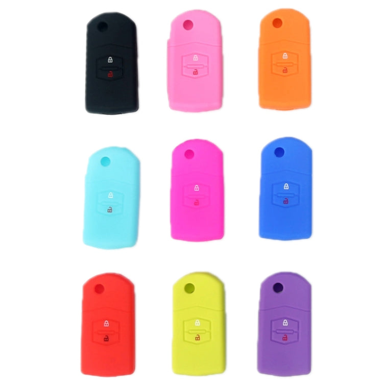 For Mazda M6/CX-5 2pcs Remote Control Folding 2 Button Silicone Case(Apple Green) - In Car by buy2fix | Online Shopping UK | buy2fix