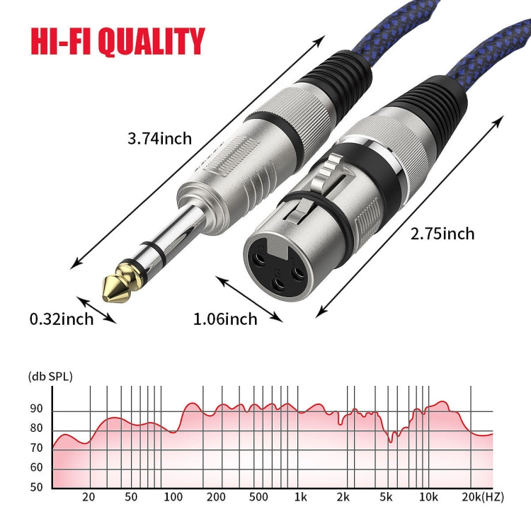 25m Blue and Black Net TRS 6.35mm Male To Caron Female Microphone XLR Balance Cable -  by buy2fix | Online Shopping UK | buy2fix