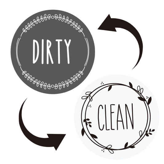 Dishwasher Round Magnet Clean Dirty Sign Double-Sided Dishwasher Magnet Cover(Gray White) - Dish Washers & Accessories by buy2fix | Online Shopping UK | buy2fix