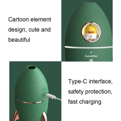 ICARER FAMILY V9 Small USB Plug-in Rocket Shape Jellyfish Fog Circle Night Light Humidifier(Dark Green) - Air Purifiers & Parts by ICARER FAMILY | Online Shopping UK | buy2fix