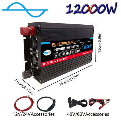 12000W 48V to 220V High Power Car Pure Sine Wave Inverter Power Converter - Pure Sine Wave by buy2fix | Online Shopping UK | buy2fix