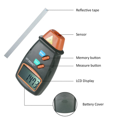 DT2234C+ Handheld Portable Motor Gear Tachometer Laser Tachometer - Tachometers & Anemometer by buy2fix | Online Shopping UK | buy2fix