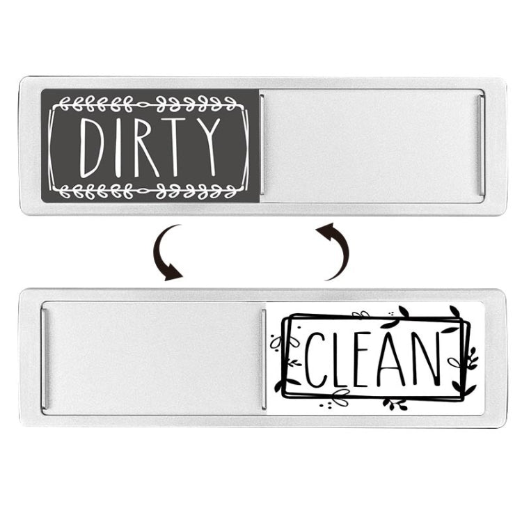 Dishwasher Magnet Clean Dirty Sign Double-Sided Refrigerator Magnet(Silver Gray White) - Dish Washers & Accessories by buy2fix | Online Shopping UK | buy2fix