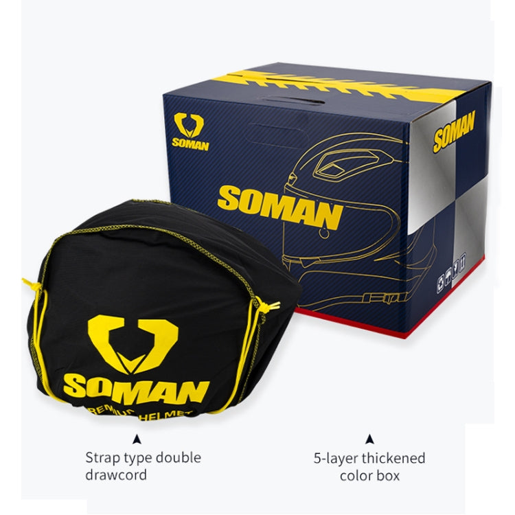 SOMAN Motorcycle Carbon Fiber Double Lens Thermal Safety Helmet, Size: XL(3K Solid Color REVO) - Helmets by SOMAN | Online Shopping UK | buy2fix
