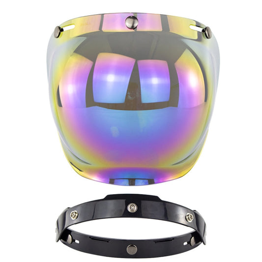 Motorcycle Helmet Three-Button Windproof Lens With Bracket(Rainbow) - Helmets by buy2fix | Online Shopping UK | buy2fix