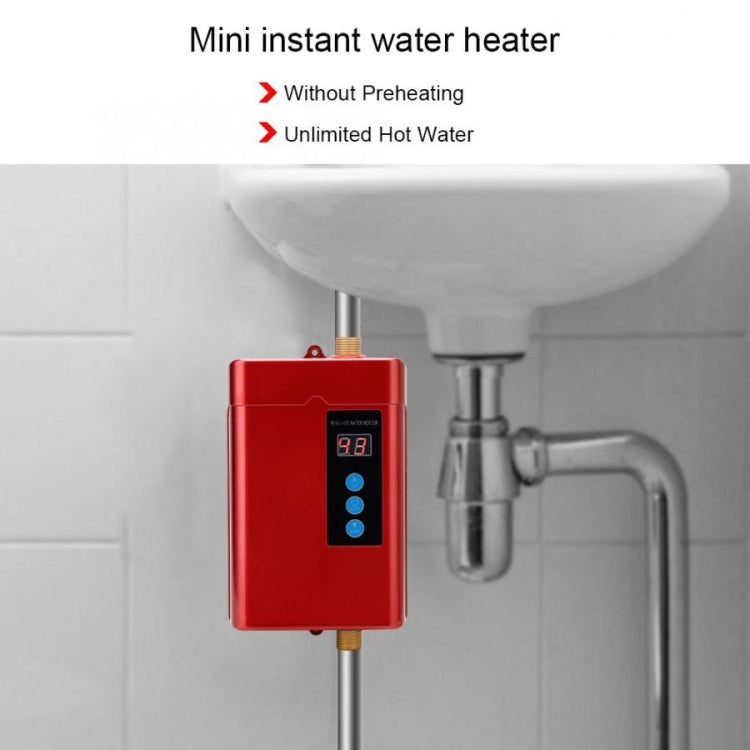 EU Plug 4000W Electric Water Heater With Remote Control Adjustable Temperate(Red) - Water Heaters & Parts by buy2fix | Online Shopping UK | buy2fix