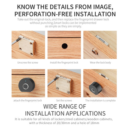 Anytek L26 Intelligent Fingerprint Drawer Lock - Door Locks & Cabinet Locks by Anytek | Online Shopping UK | buy2fix