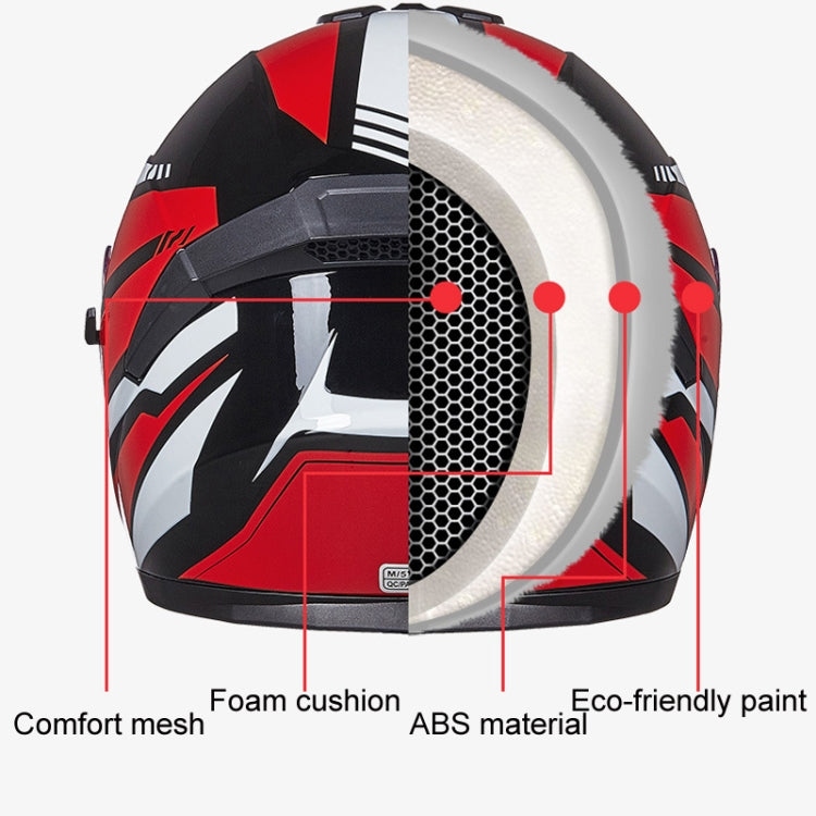 GXT Electric Vehicle Four Seasons Sun Protection & Windshield Double Lens Helmet, Size: XL(Bright Black Red) - Helmets by GXT | Online Shopping UK | buy2fix