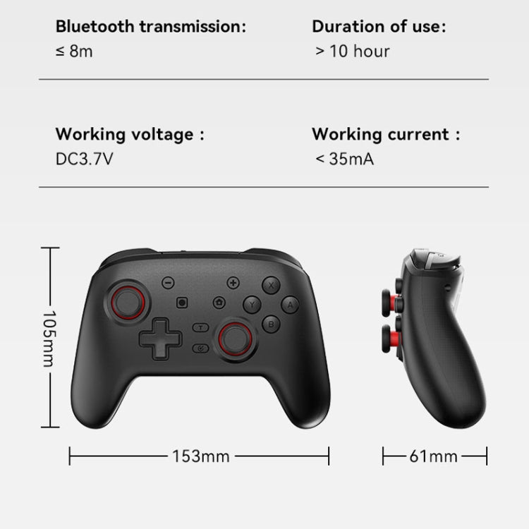 Wireless Bluetooth Somatosensory Vibration Gamepad For Nintendo Switch/Switch PRO(S07 Black) - Gamepads by buy2fix | Online Shopping UK | buy2fix