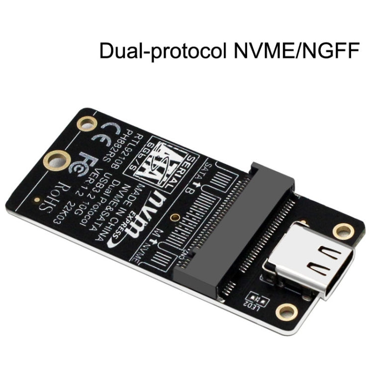 M.2 NVME Hard Disk Box Transfer Card RTL9210B Chip Type-C / USB-C USB3.1 Gen2 10Gbps(Black) - HDD Enclosure by buy2fix | Online Shopping UK | buy2fix