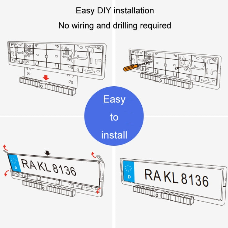 Solar Powered Rear View System Reversing Wireless Transmission Car Camera Display(RC01) - Rear View Cameras by buy2fix | Online Shopping UK | buy2fix