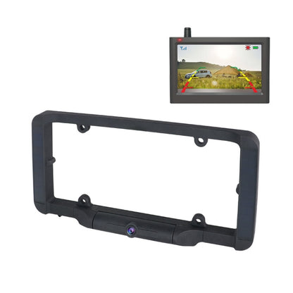 Solar Integrated License Plate Wireless Transmission Camera Reversing Display - Rear View Cameras by buy2fix | Online Shopping UK | buy2fix