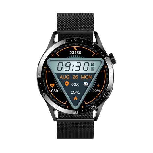 Sports Health Monitoring Waterproof Smart Call Watch With NFC Function, Color: Black-Black Steel+Black Silicone - Smart Watches by buy2fix | Online Shopping UK | buy2fix