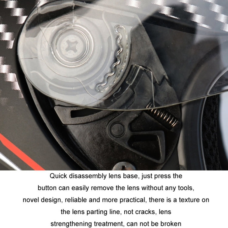 KUQIBAO Motorcycle Bluetooth Headset Double Lens Helmet With Braid, Size: XXL(Bright Black Phantom Fiber) - Helmets by KUQIBAO | Online Shopping UK | buy2fix