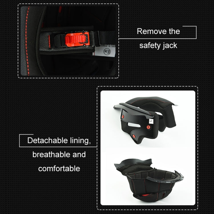 KUQIBAO Motorcycle Dual Lens Anti-Fog Helmet With LED Light, Size: L(Shiny Black) - Helmets by KUQIBAO | Online Shopping UK | buy2fix