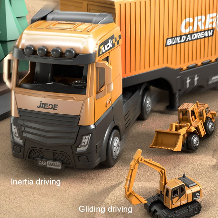 Without Crane Tower JIEDE Children Container Carriage Crane Alloy Engineering Car Toy Set - Model Toys by JIEDE | Online Shopping UK | buy2fix