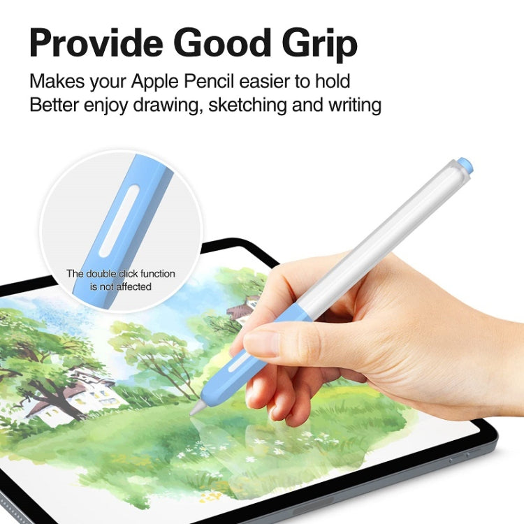 For Apple Pencil 2 Non-Slip Anti-Fall Translucent Segmented Pen Case(Business Gray) - Pencil Accessories by buy2fix | Online Shopping UK | buy2fix