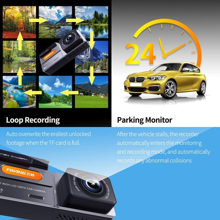 FISANG 2K HD Night Vision Car WIFI Car Driving Recorder, Style: Dual Recording 2K+720P - Car DVRs by FISANG | Online Shopping UK | buy2fix