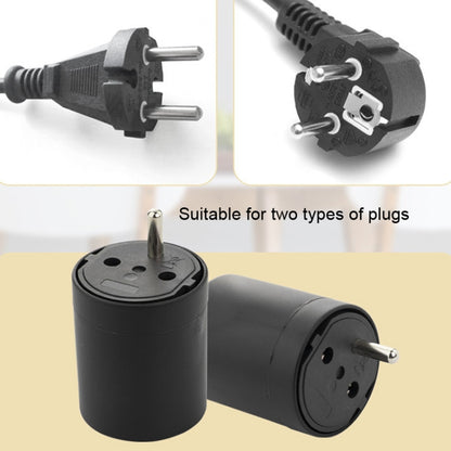 EU to Switzerland Convertible Plug With Ground Wire Travel Adaptor(Black) - Plug Adaptor by buy2fix | Online Shopping UK | buy2fix