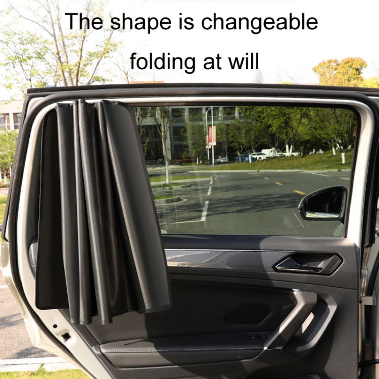 Heat-insulating Opaque Vinyl Coated Magnetic Car Curtains, Style: Titanium Silver Rear Row - Window Foils & Solar Protection by buy2fix | Online Shopping UK | buy2fix