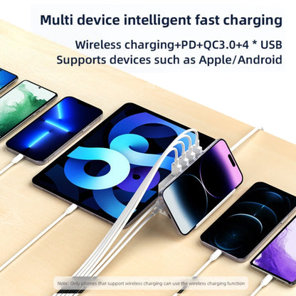 PD 20W +QC 3.0 Wireless Charging+6 Ports Multi-function Charger(EU Plug) - Multifunction Charger by buy2fix | Online Shopping UK | buy2fix