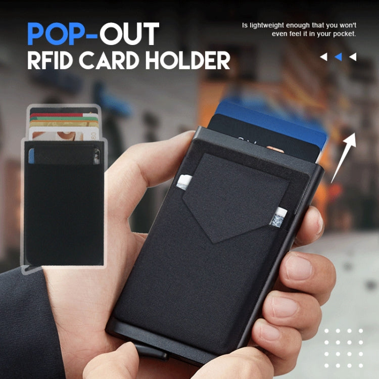 RFID Short Metal Card Case Credit Card Holder Wallet(Black) - Antimagnetic RFID Package by buy2fix | Online Shopping UK | buy2fix