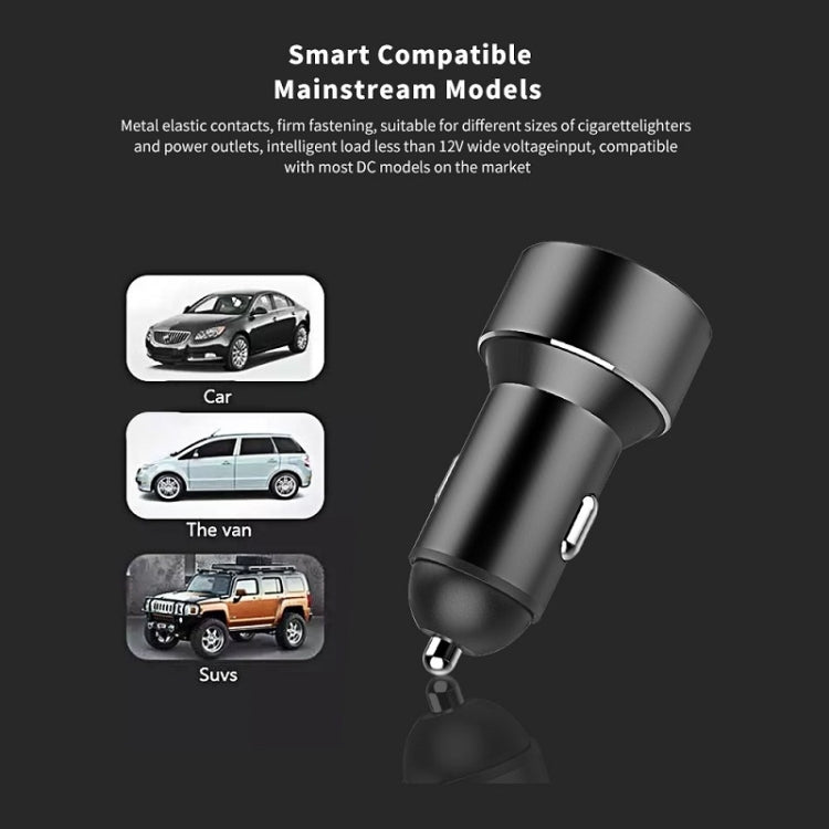 Mini Multifunctional Dual USB Digital Display Car Charger(Red) - Car Charger by buy2fix | Online Shopping UK | buy2fix