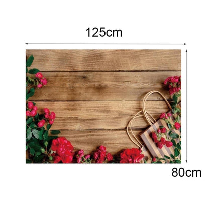 1.25x0.8m Wood Grain Flower Branch Props 3D Simulation Photography Background Cloth, Style: C-2319 - Wood Floor by buy2fix | Online Shopping UK | buy2fix