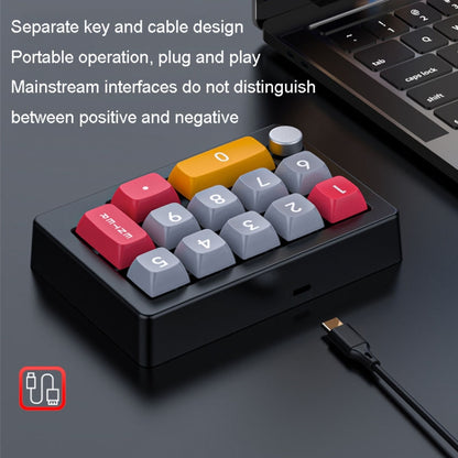 MKESPN 13 Keys RGB Multi-Function Macro Programming Mechanical Keypad Wired With Knob Keyboard(Light Purple) - Mini Keyboard by MKESPN | Online Shopping UK | buy2fix