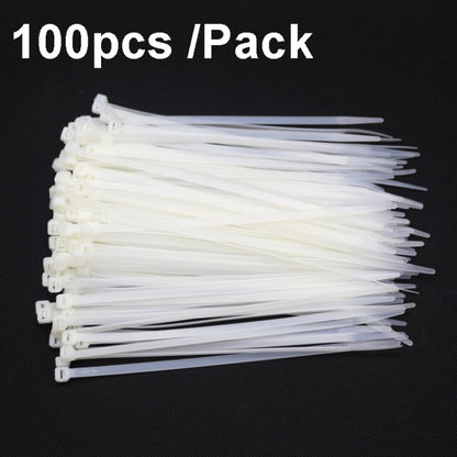 100pcs /Pack 8x300mm National Standard 7.6mm Wide Self-Locking Nylon Cable Ties Plastic Bundle Cable Ties(White) - Cable Organizer by buy2fix | Online Shopping UK | buy2fix