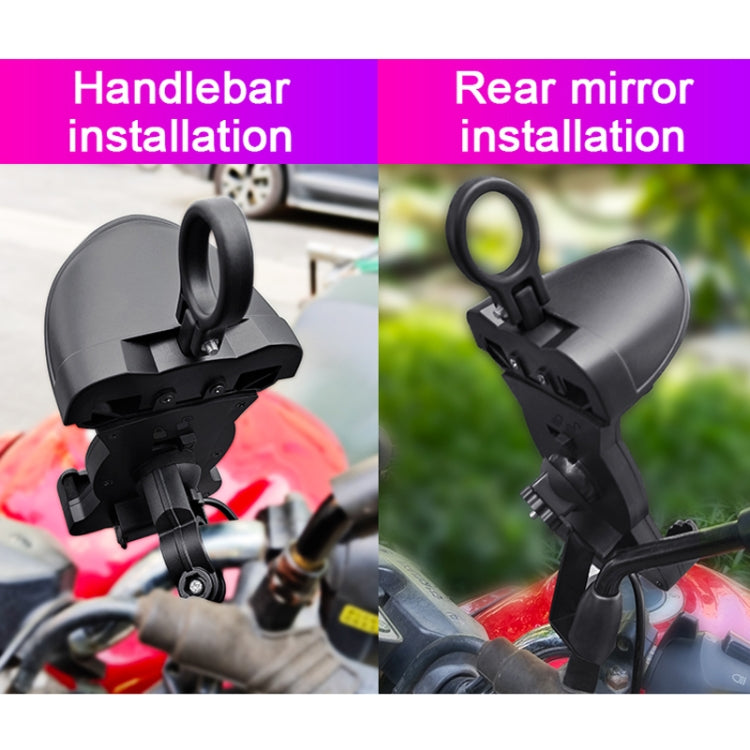 Motorcycle Sunshade Rainproof Mobile Phone Holder, Shape: Charging Mirror Holder 18W (QC3.0) - Holder by buy2fix | Online Shopping UK | buy2fix