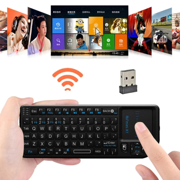 Rii X1 2.4G Mini Classic Wireless Keyboard Keypad And Mouse All-In-One Kit(Black) - Mini Keyboard by Rii | Online Shopping UK | buy2fix