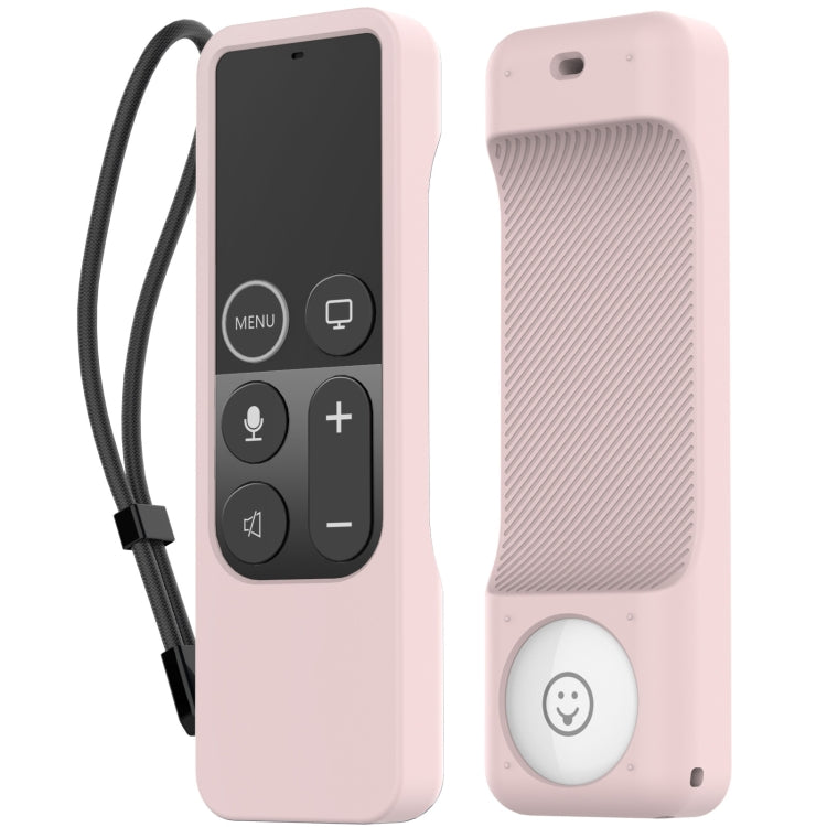 For Apple TV HD / 4K+AirTag AhaStyle PT157 Remote Control Tracker 2 In 1 Silicone Protective Cover(Pink) - Remote Control Covers by AhaStyle | Online Shopping UK | buy2fix