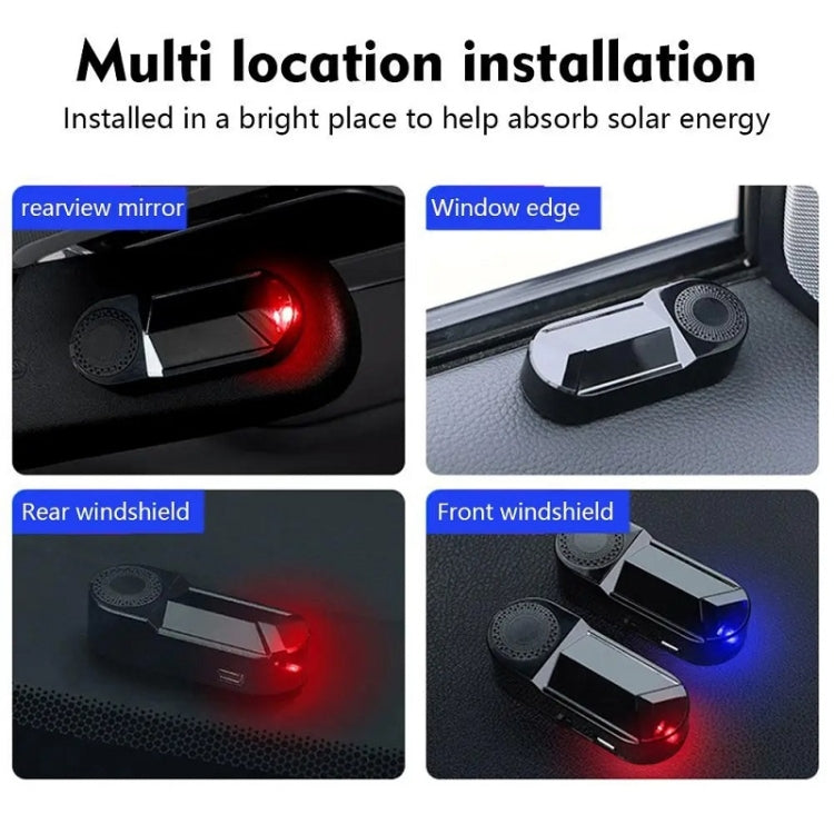 Car Solar Anti-Theft Alarm LED Warning Light With Aromatherapy(Blue Light) - Warning Lights by buy2fix | Online Shopping UK | buy2fix