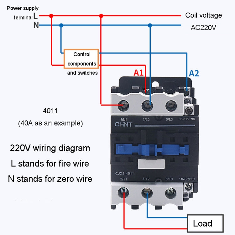 CHNT CJX2-0901 9A 220V Silver Alloy Contacts Multi-Purpose Single-Phase AC Contactor - Relays by CHNT | Online Shopping UK | buy2fix