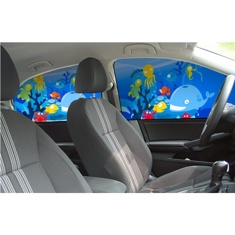 Car Cartoon Magnetic Sunshade Sunscreen Telescopic Collapsible Sunshield, Size:Driving(Amusement Park) - Window Foils & Solar Protection by buy2fix | Online Shopping UK | buy2fix