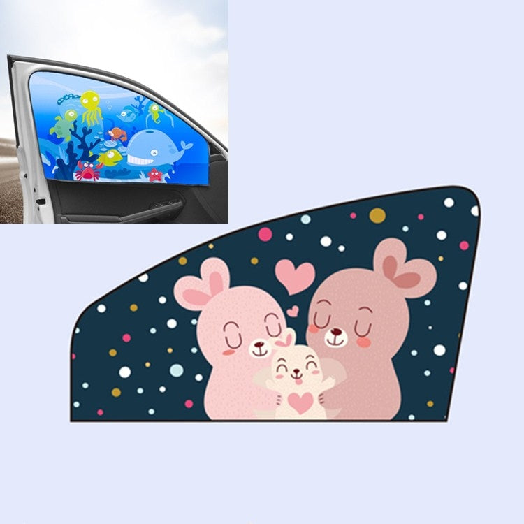 Car Cartoon Magnetic Sunshade Sunscreen Telescopic Collapsible Sunshield, Size:Co-pilot(Rabbit) - Window Foils & Solar Protection by buy2fix | Online Shopping UK | buy2fix