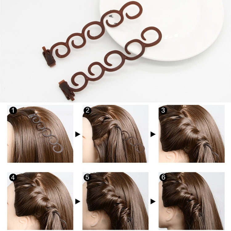 Elegance Hair Braider Flower Magic Hair Clip Queue Twist Plait Hairstyle Styling Accessories,Size:13.5x2.5cm(6090 Coffee) - Hair Trimmer by buy2fix | Online Shopping UK | buy2fix